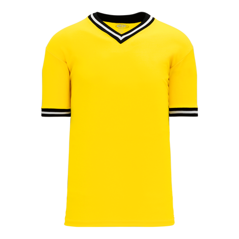 Athletic Knit V-Neck Baseball Jersey with Knitted Trim (BA1333)